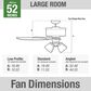 Hunter Hartland 52" Ceiling Fan with LED Lights in Indigo Blue, , large