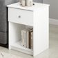 HOMLUX 1-Drawer Modern Nightstand with Knob Handle in Solid White, , large