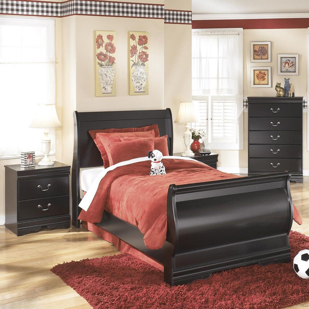 Ashley Huey Vineyard 3 Piece Twin Bedroom Set in Black, , large