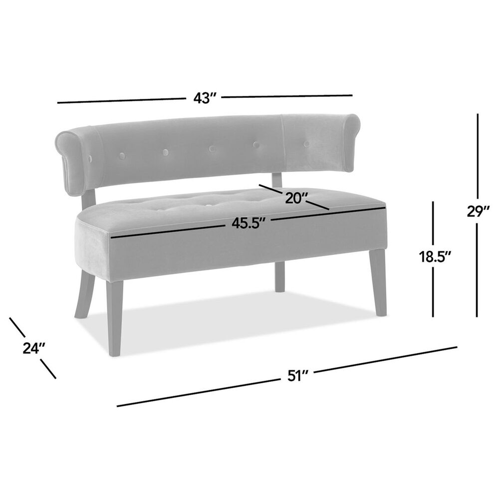 Jennifer Taylor Home Jared Bench Settee in Burnt Orange Velvet, , large