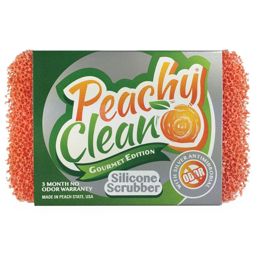 Peachy Clean Dish Scrubber in Peach Orange, , large