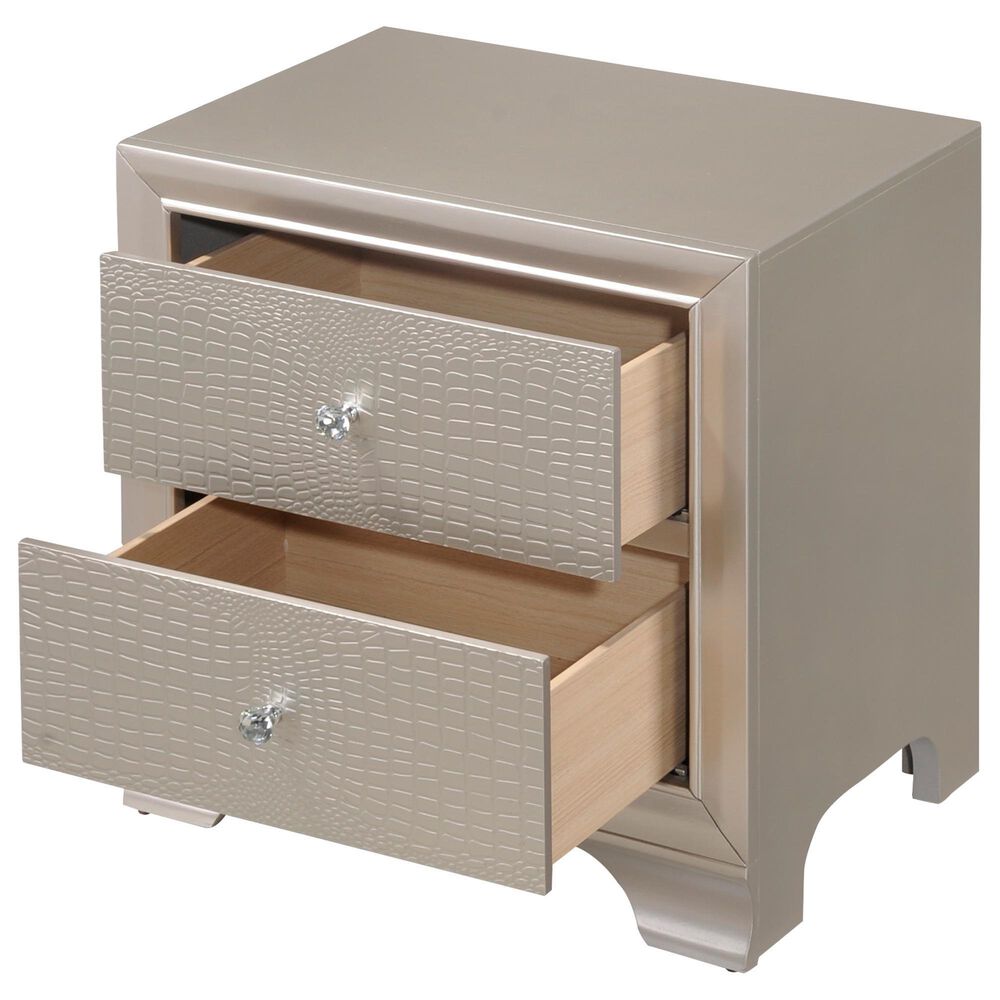 Crown Mark Lyssa 4-Piece Twin Panel Bedroom Set with Chest in Champagne, , large