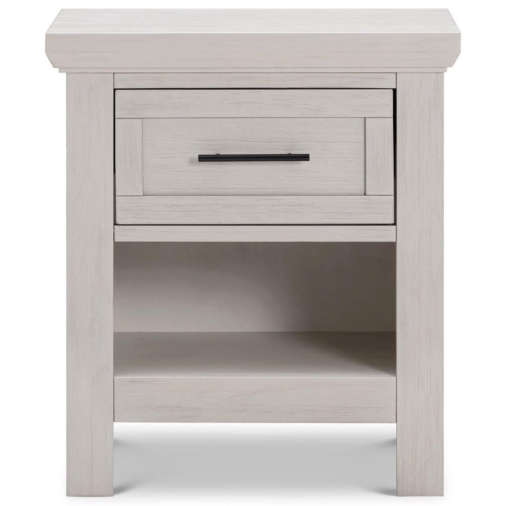 DaVinci Emory Farmhouse 1-Drawer Nightstand in White Driftwood, , large
