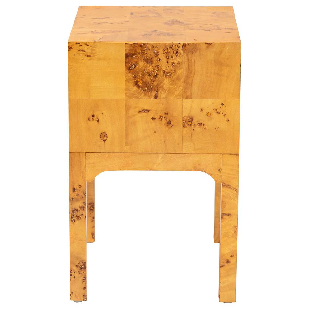 Baxton Studio Kayla 2-Drawer Nightstand in Light Mappa Burl, , large