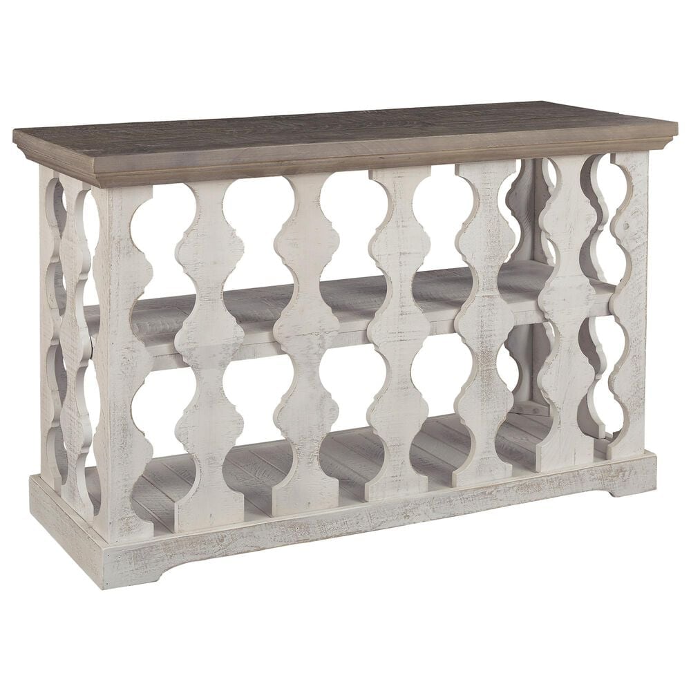 Ashley Havalance Console Sofa Table in Weathered Gray and Vintage White, , large