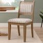 Linon Home Decor Emerson Side Chair with Beige Striped Upholstery in Grey Wash, , large