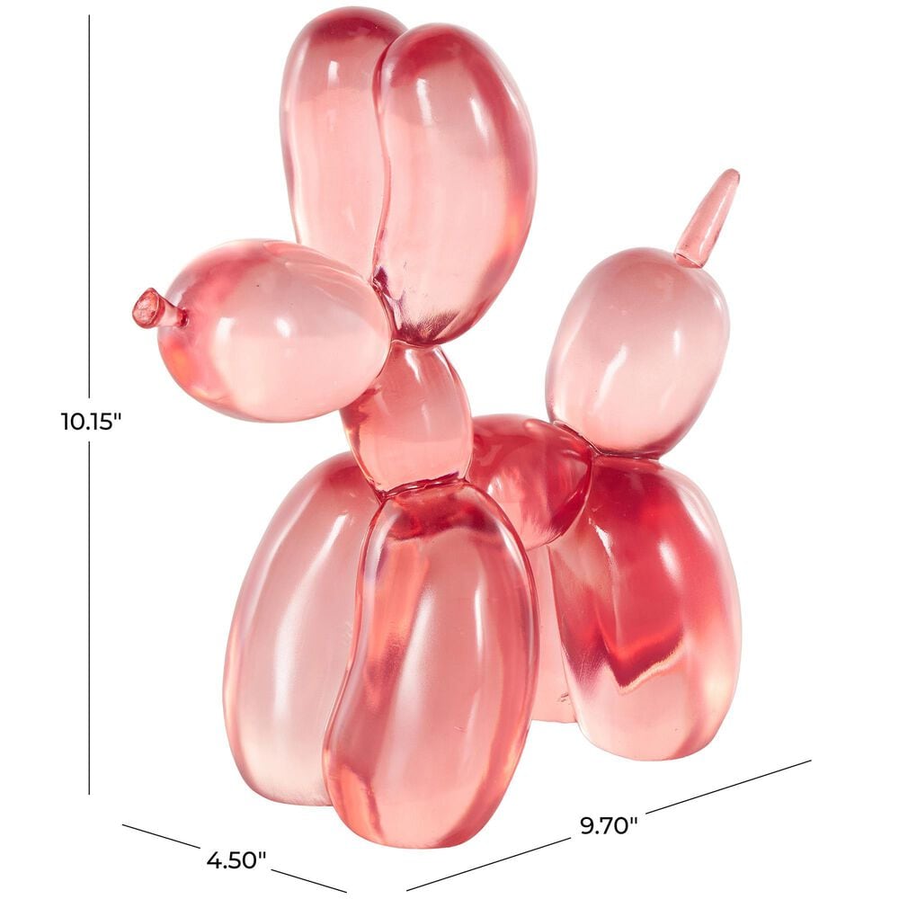 Maple and Jade Dog Tinted Ballon Decorative Sculpture in Pink, , large