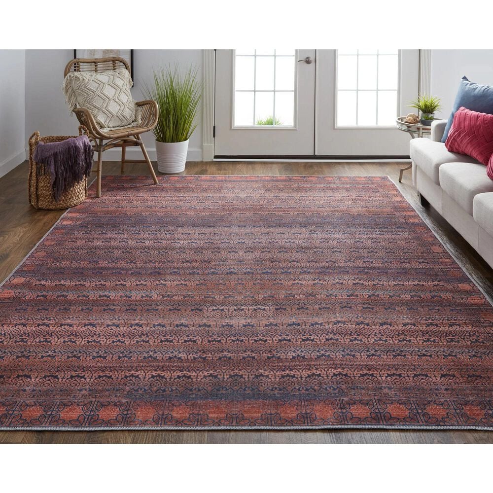 Feizy Voss 7&#39;10&quot; x 9&#39;10&quot; Tan and Blue Area Rug, , large