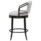 Armen Living Otis Counter Height Stool with Ivory Upholstery in Dark Brown, , large