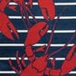 Central Oriental Terrace Tropic Lively Lobsters 6"7" x 9"6" Sapphire and Snow Area Rug, , large