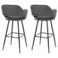 Lumisource Margarite Barstool with Grey Cushion in Black (Set of 2), , large