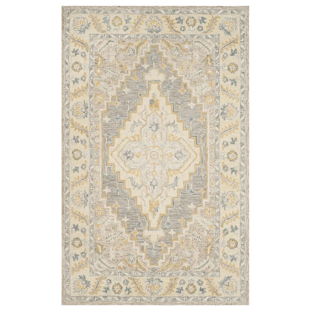 Safavieh Micro-Loop 5" x 8" Beige and Grey Area Rug, , large