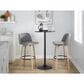 LumiSource Toriano Swivel Bar Stool with Grey Fabric Upholstery in Whitewashed and Black (Set of 2), , large