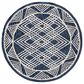 Safavieh Micro-Loop MLP155N 5" Round Navy and Ivory Area Rug, , large