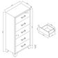 Global Furniture USA Luccia 5-Drawer Chest in White, , large