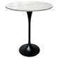 Leisuremod LeisureMod Verve Collection Modern Bar Height Table Black Base with 27 Round Marble White Sintered Stone Top, , large