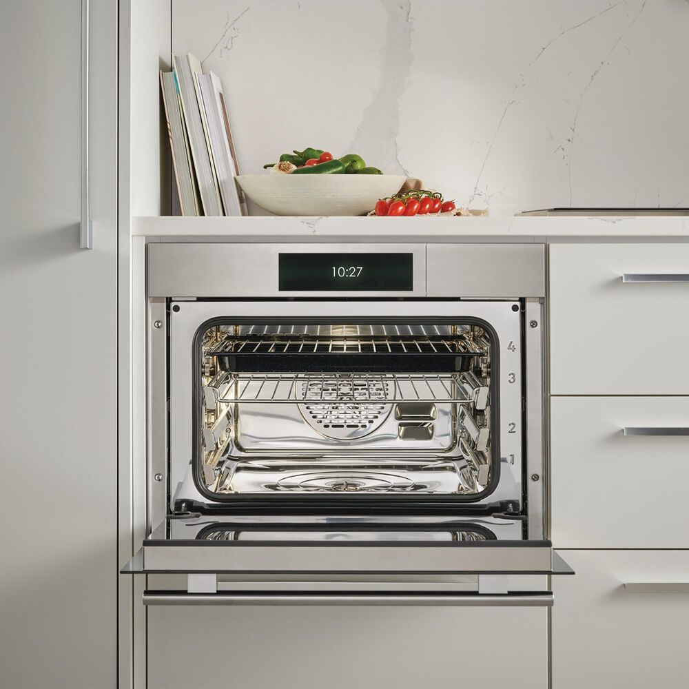Wolf Appliances 24" Plumbed E Series Transitional Convection Steam Oven in Stainless Steel, , large