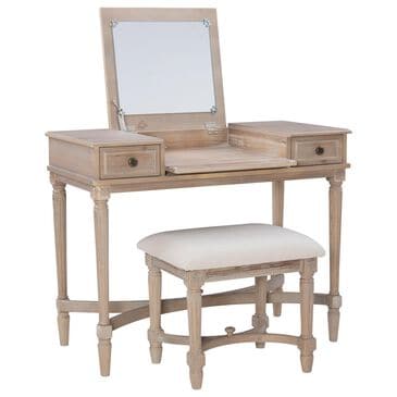 Linon Home Decor Cyndi Vanity with Stool in Grey Wash, , large