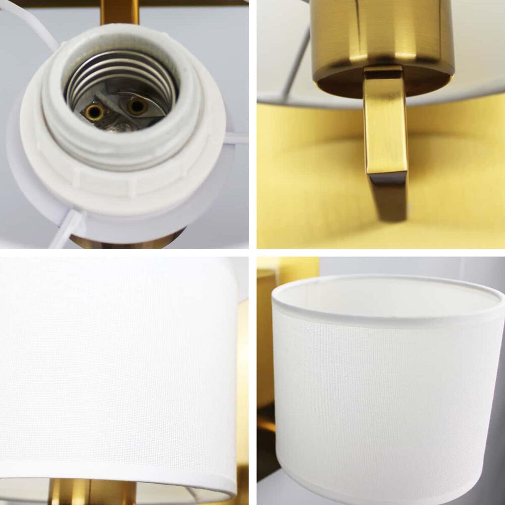 Claxy 1-Light Fabric Shade Wall Sconce in Gold &#40;Set of 2&#41;, , large