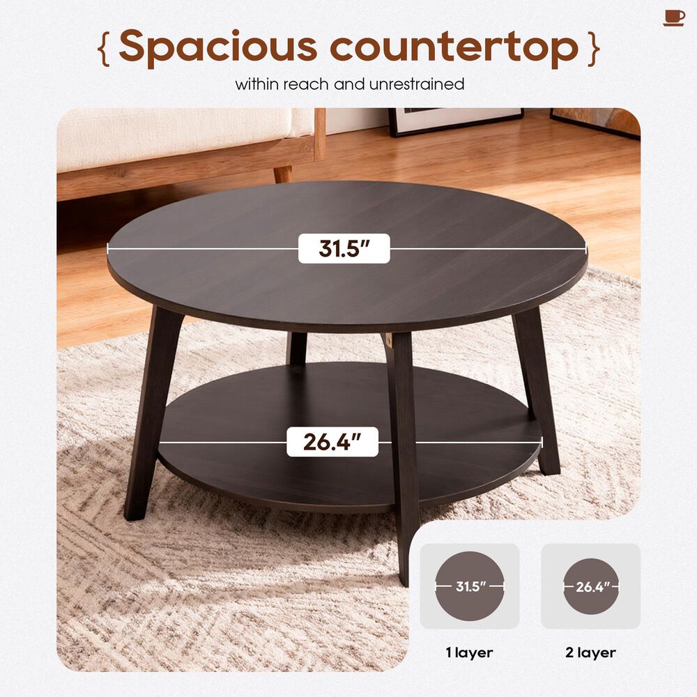 FDW 31.5" Round Coffee Table in Grey, , large