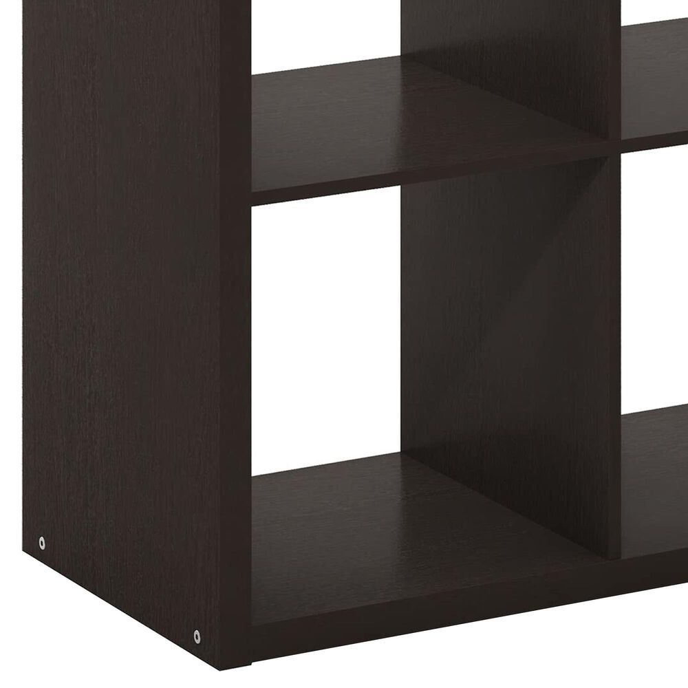 HOMLUX 4-Cube Reversible Open Back Bookshelf in Dark Oak, , large
