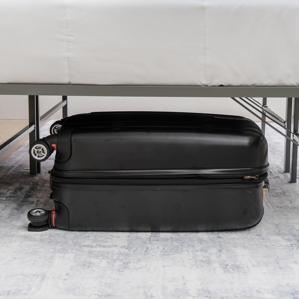 Linon Home Decor Franson Full Folding Platform Bed Frame in Dark Pewter, , large