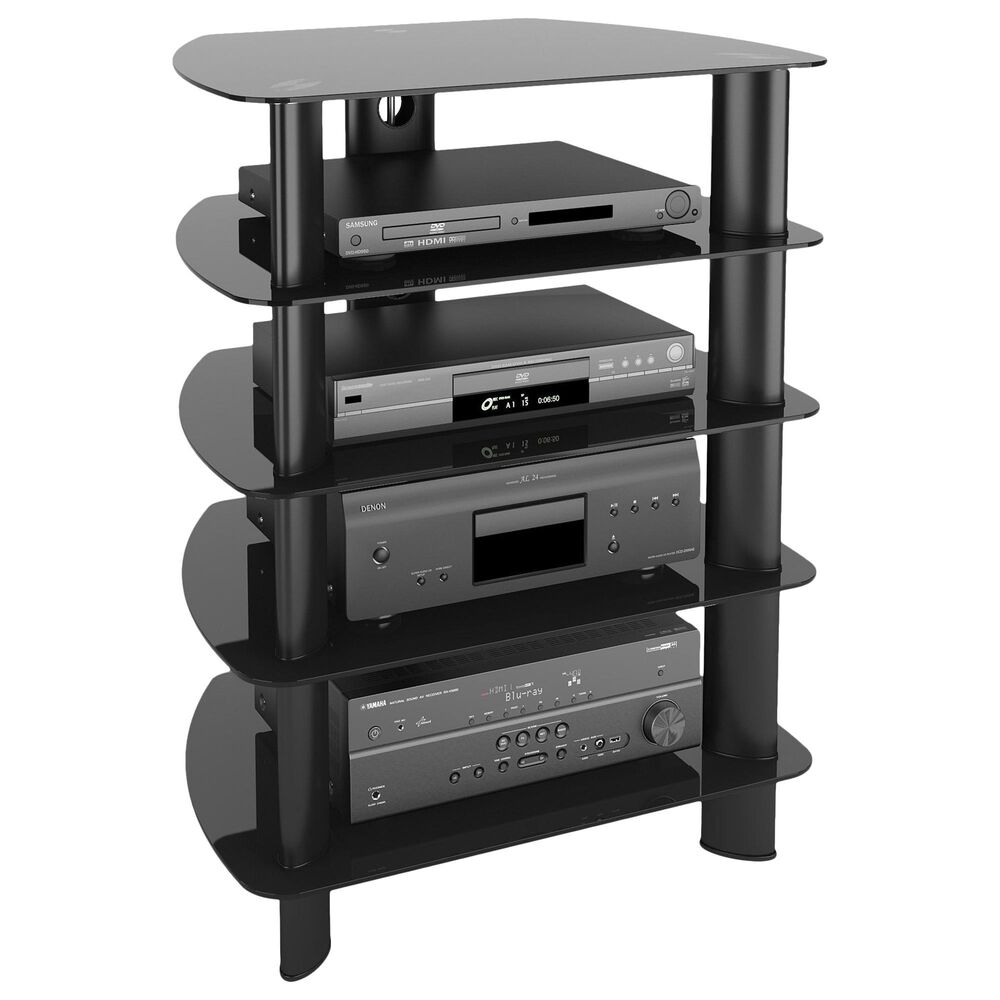 CorLiving Laguna Component Stand in Black, , large