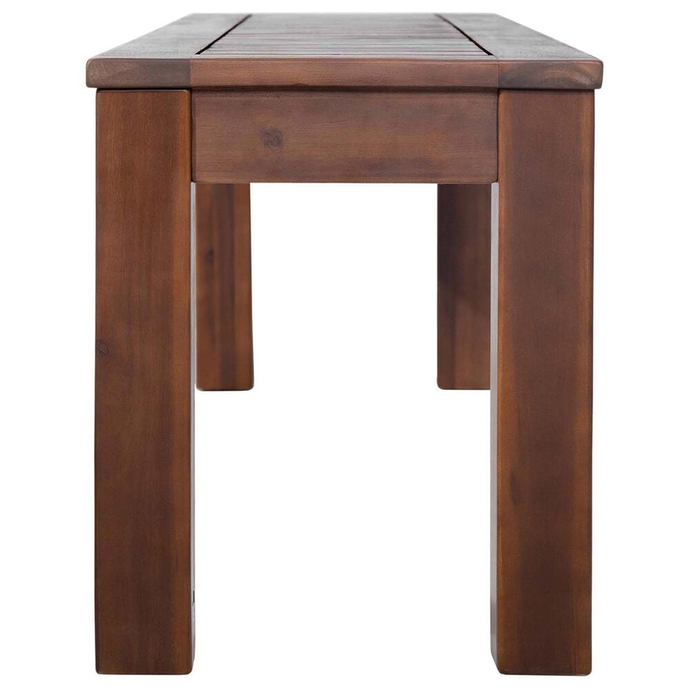 Hearth and Haven 3-Piece Outdoor Courtyard Table and Bench Set in Dark Brown, , large