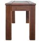 Hearth and Haven 3-Piece Outdoor Courtyard Table and Bench Set in Dark Brown, , large