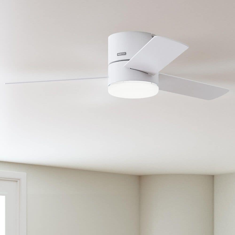 Hunter Minimus 52&quot; Ceiling Fan with LED Lights in Fresh White, , large
