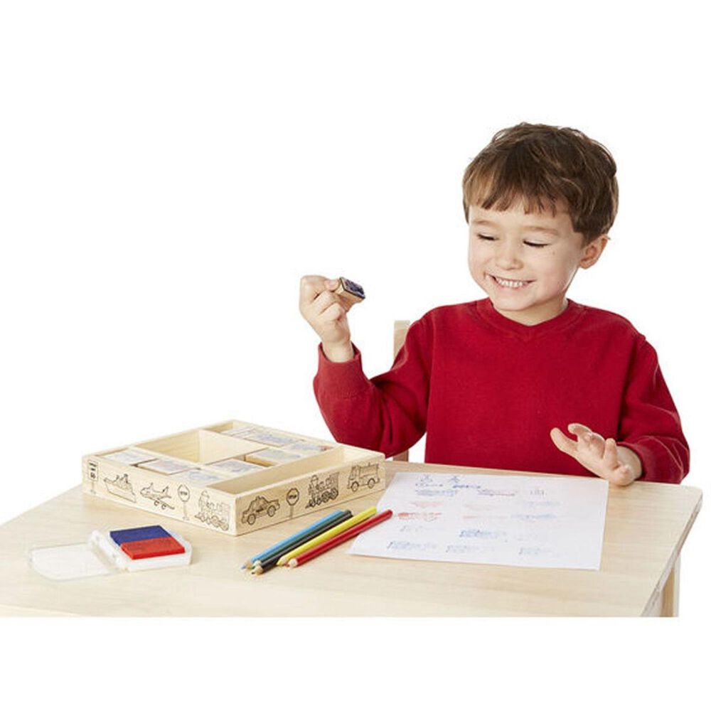 Melissa & Doug Wooden Stamp Set - Vehicles , , large