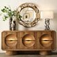 Uttermost Forest Rings 3-Door Cabinet with Light in Warm Wood, , large