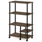 HOMLUX Turn-N-Tube 4-Tier Kitchen Storage Cart in Columbia Walnut and Black, , large
