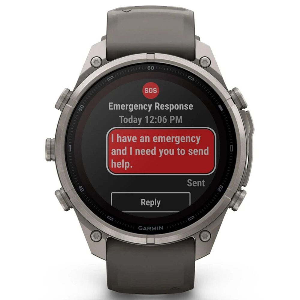 Garmin fenix 9 Pro inReach Solar Smartwatch 47mm Titanium with Pebble Gray and Silver Gray Silicone Band, , large