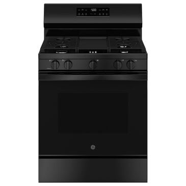 GE Appliances 30" Freestanding Gas Range with 5 Burners in Black, , large