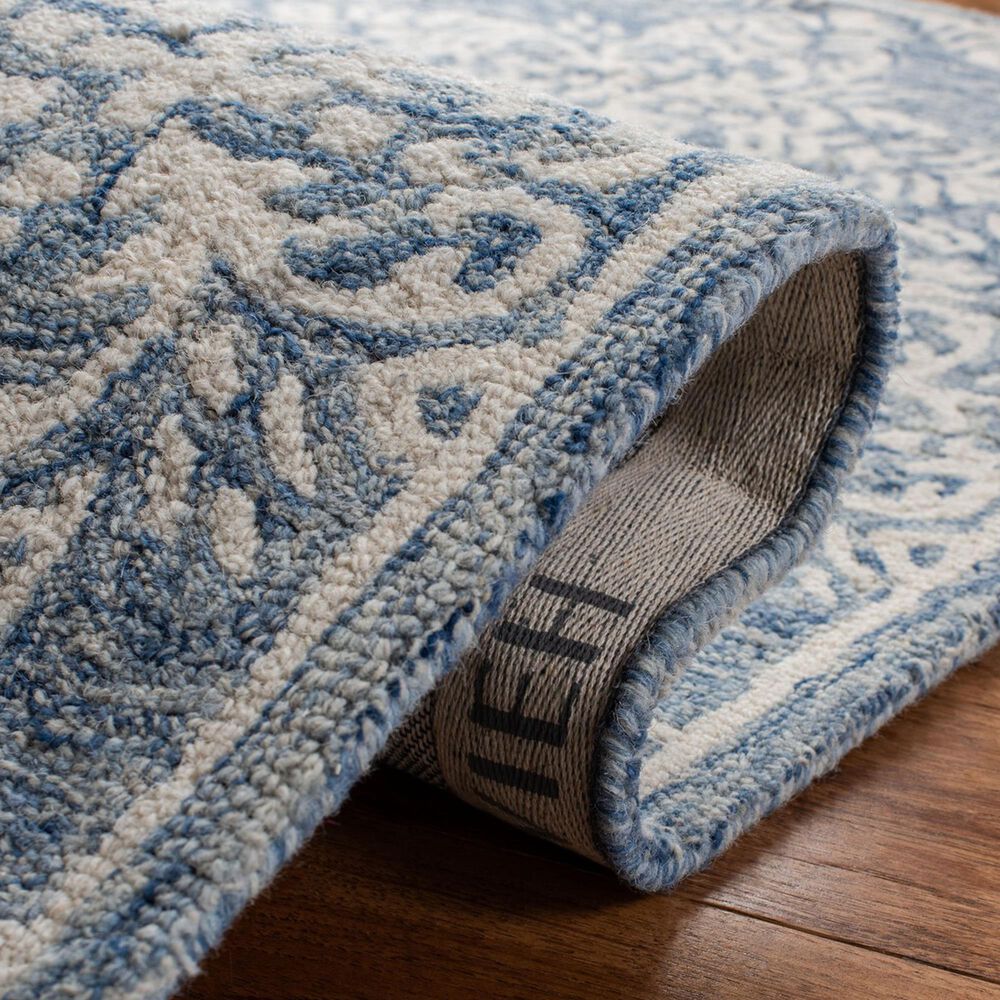 Safavieh Micro-Loop MLP515M 4' x 6' Blue and Ivory Area Rug, , large