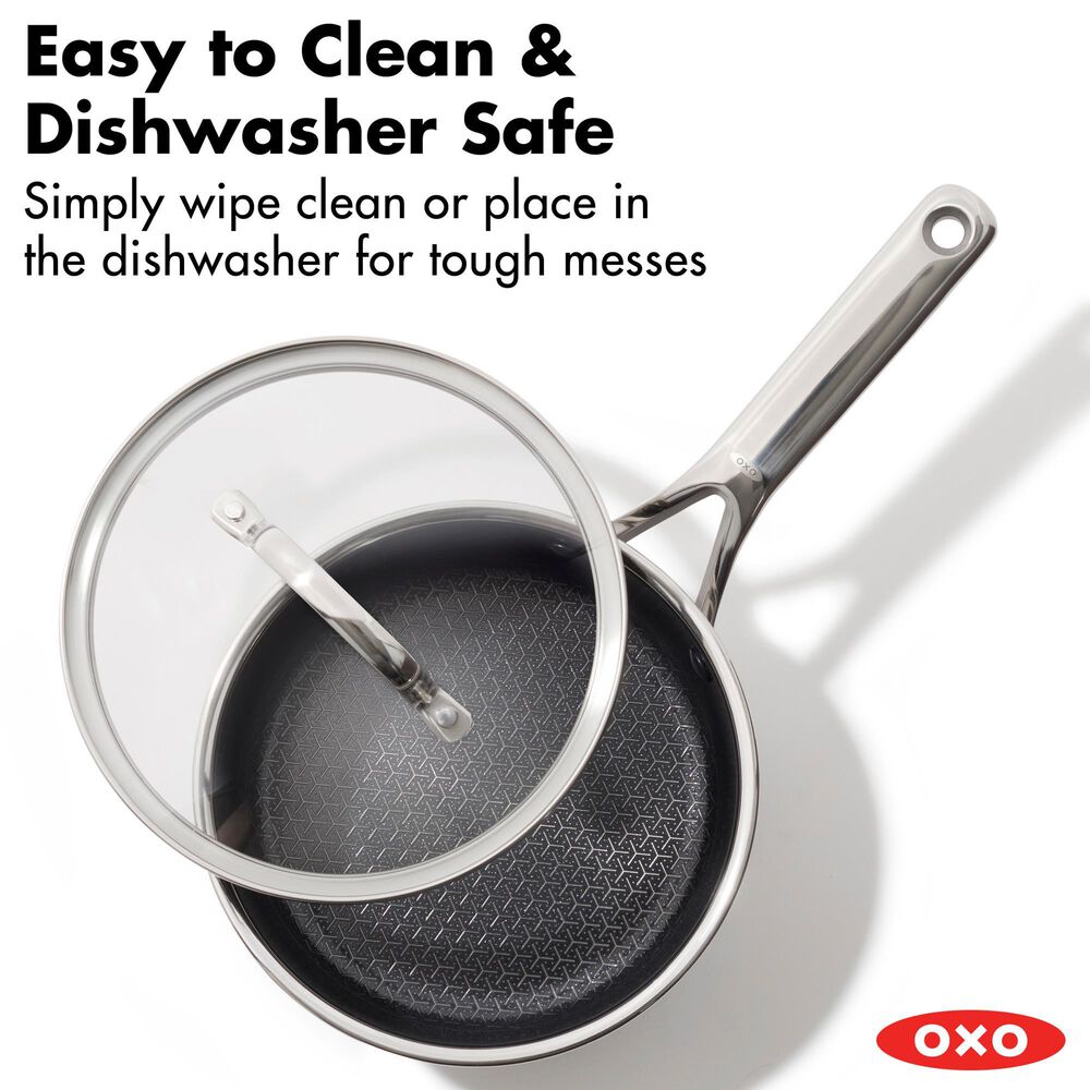 Green Pan Trident Hybrid 2.54 Qt Nonstick Saucepan with Lid in Stainless Steel, , large