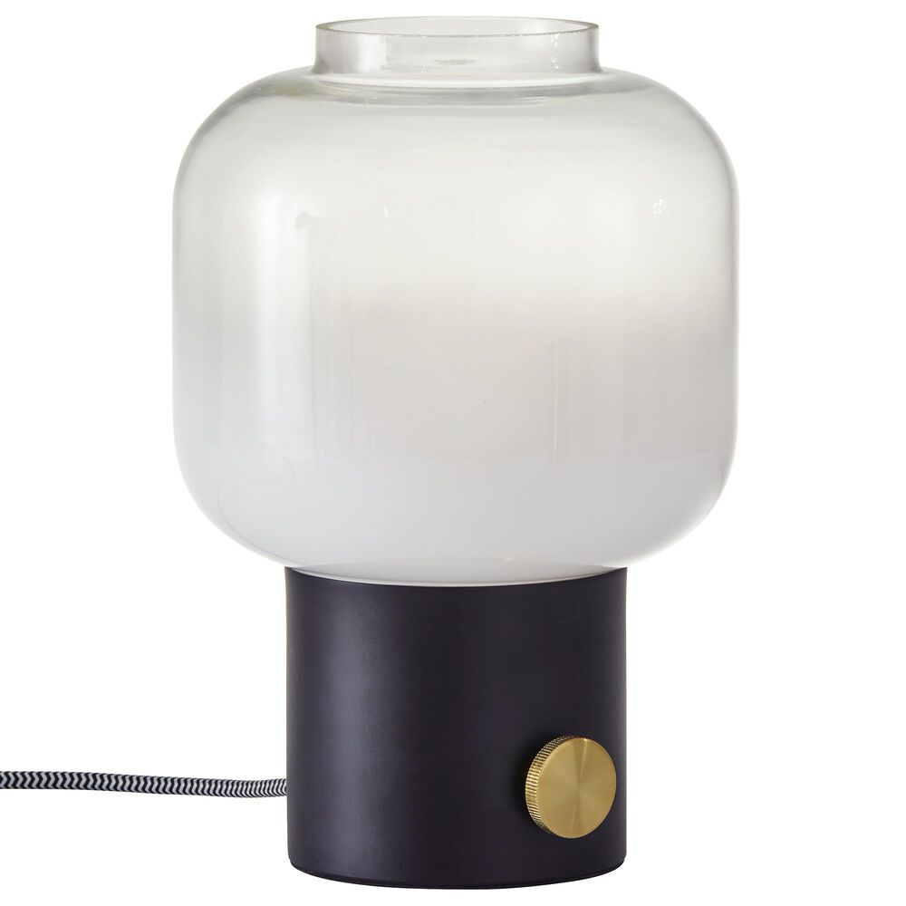 Adesso Lewis Table Lamp in Matte Black and Antique Brass, , large