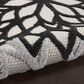 Nourison Aloha Floral 2"8" x 4" Black and White Indoor/Outdoor Area Rug, , large