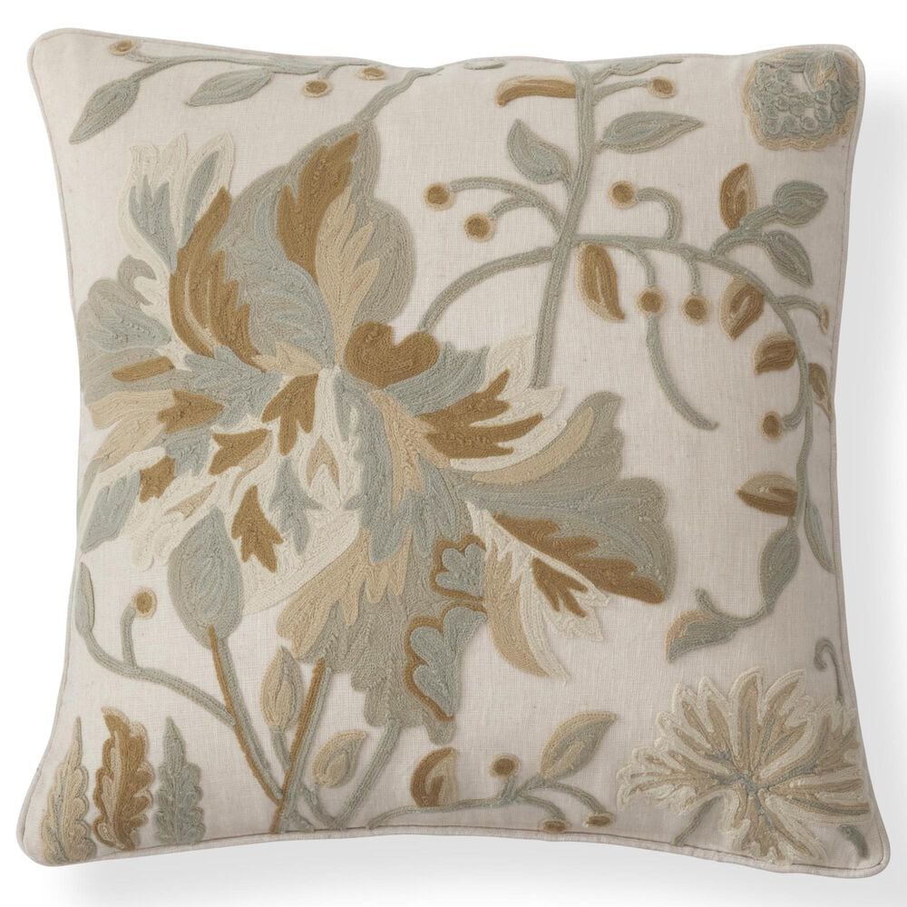 K & K Interiors 20" Square Throw Pillow in Cream, , large