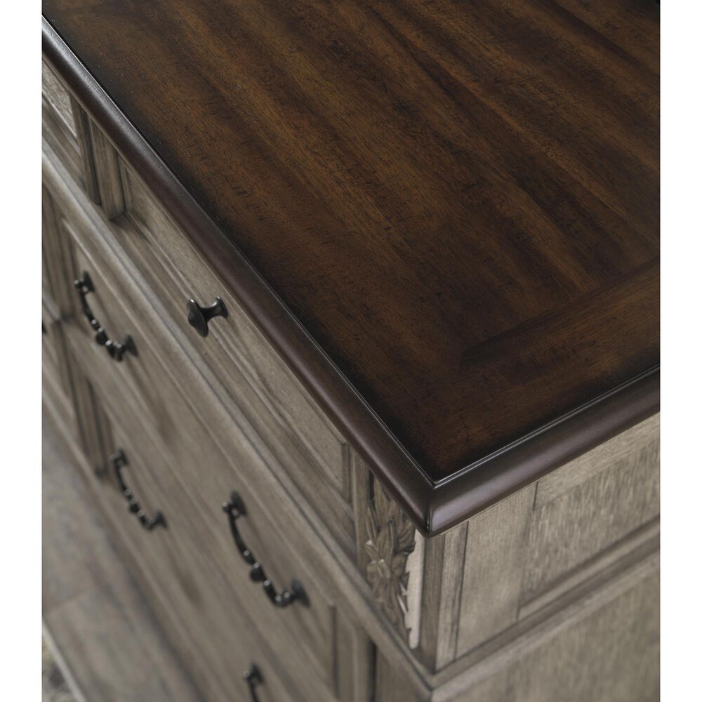 Ashley Lodenbay 7 Drawer Dresser in Antiqued Gray and Walnut Brown, , large