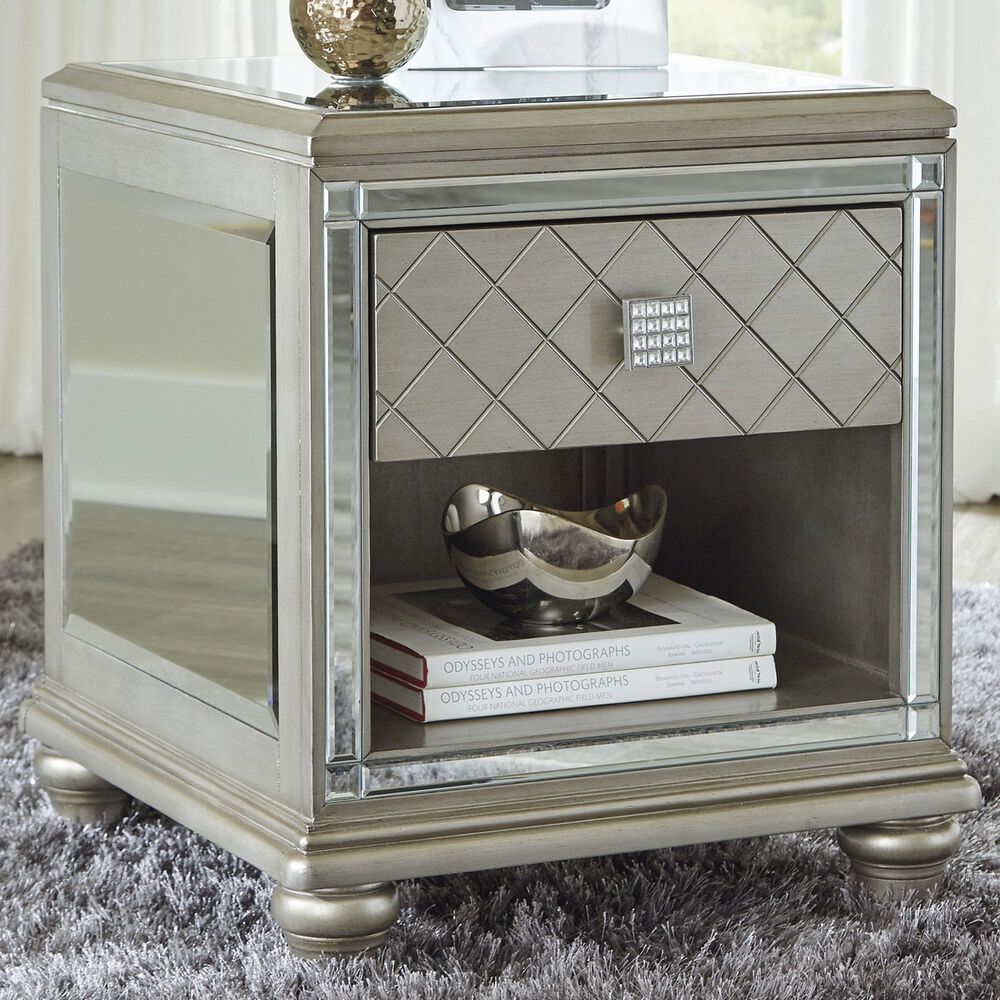 Ashley Chevanna End Table in Metallic Silvertone, , large