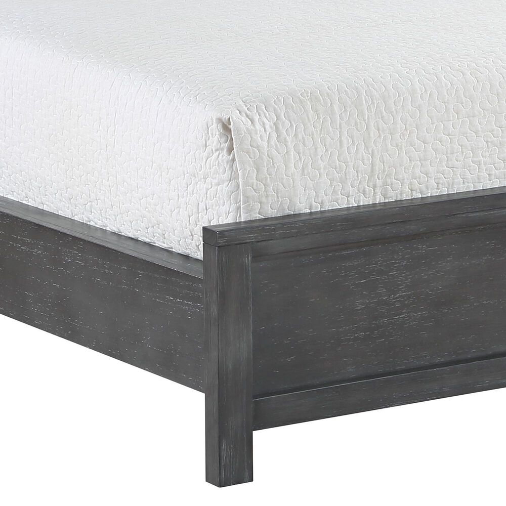 New Heritage Design Odessa Queen Upholstered Bed in Charcoal and Silver, , large