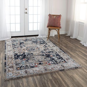 RIZZY Signature 10" x 13" Dark Gray and Multicolor Area Rug, , large