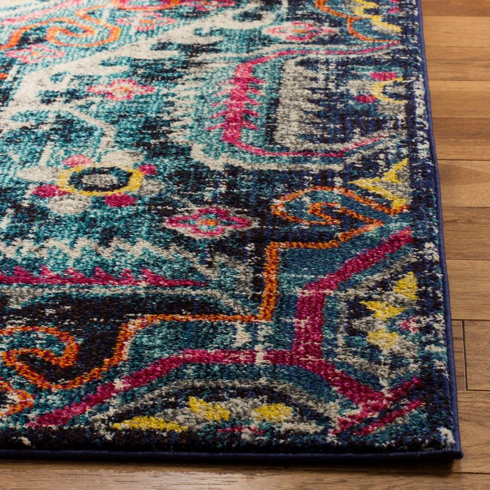 Safavieh Monaco MNC252J-28 2&#39;2&quot; x 8&#39; Blue/Fuchsia Runner, , large