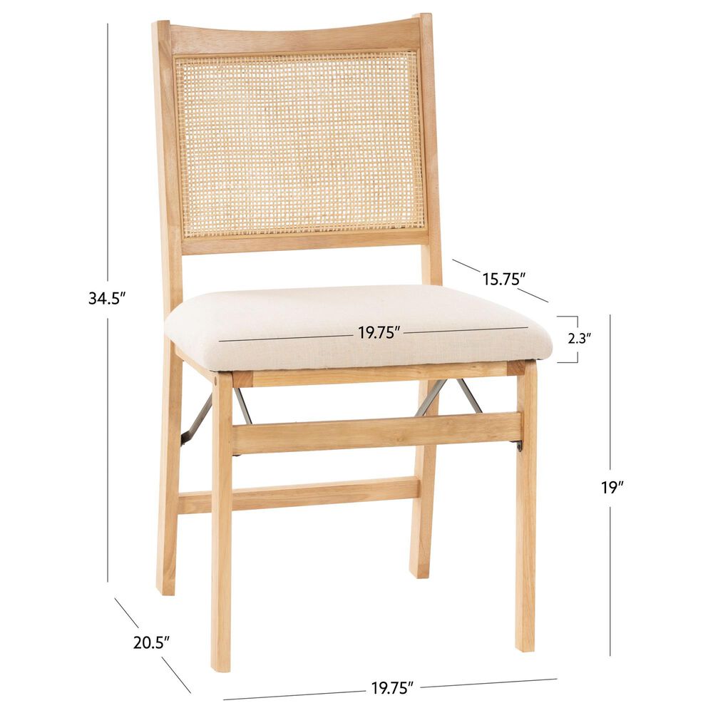 Linon Home Decor Bauer Cane Folding Side Chair in Natural, , large