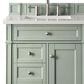 James Martin Vanities Brittany 30" Single Bathroom Vanity in Sage Green with 3 cm White Zeus Quartz Top and Rectangular Sink, , large
