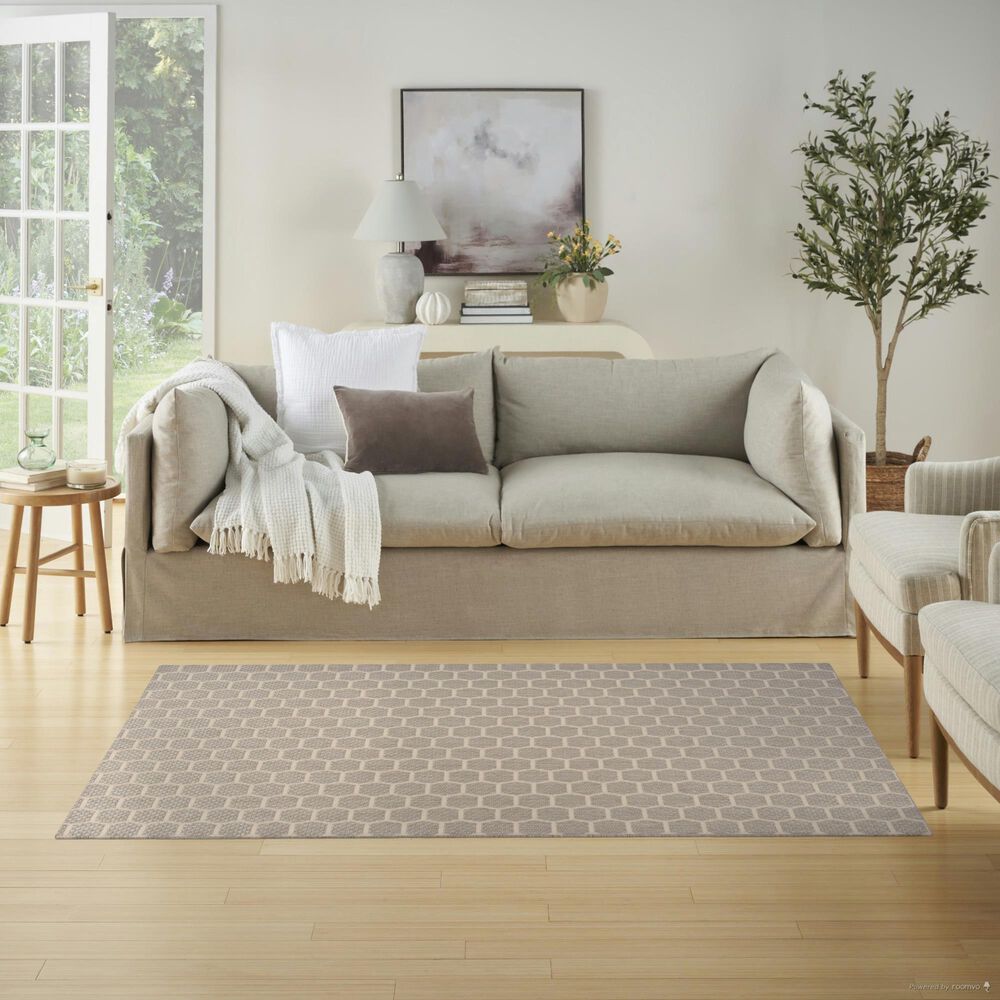 Nourison Twist Reversible 4&#39; x 6&#39; Grey Indoor/Outdoor Area Rug, , large