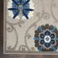 Nourison Aloha 7" x 10" Grey and Blue Indoor/Outdoor Area Rug, , large