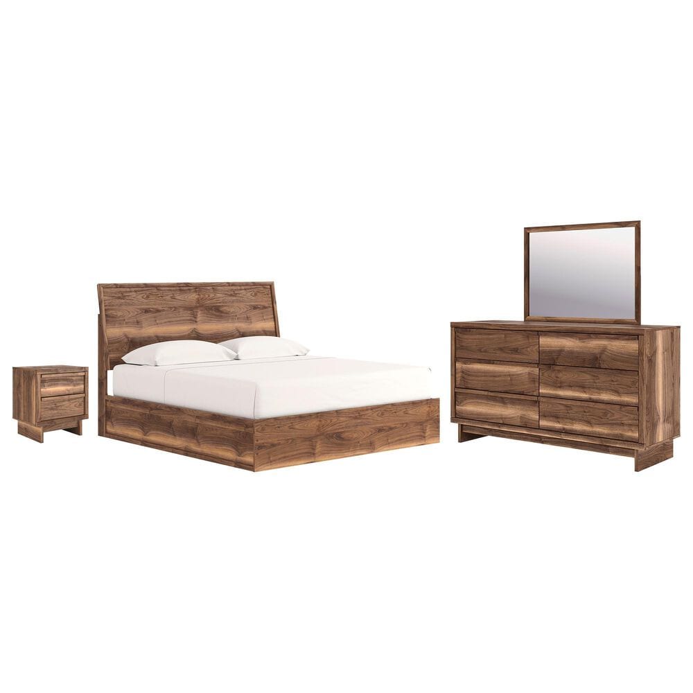 Ashley Chirason 4-Piece King Platform Bedroom Set in Brown, , large